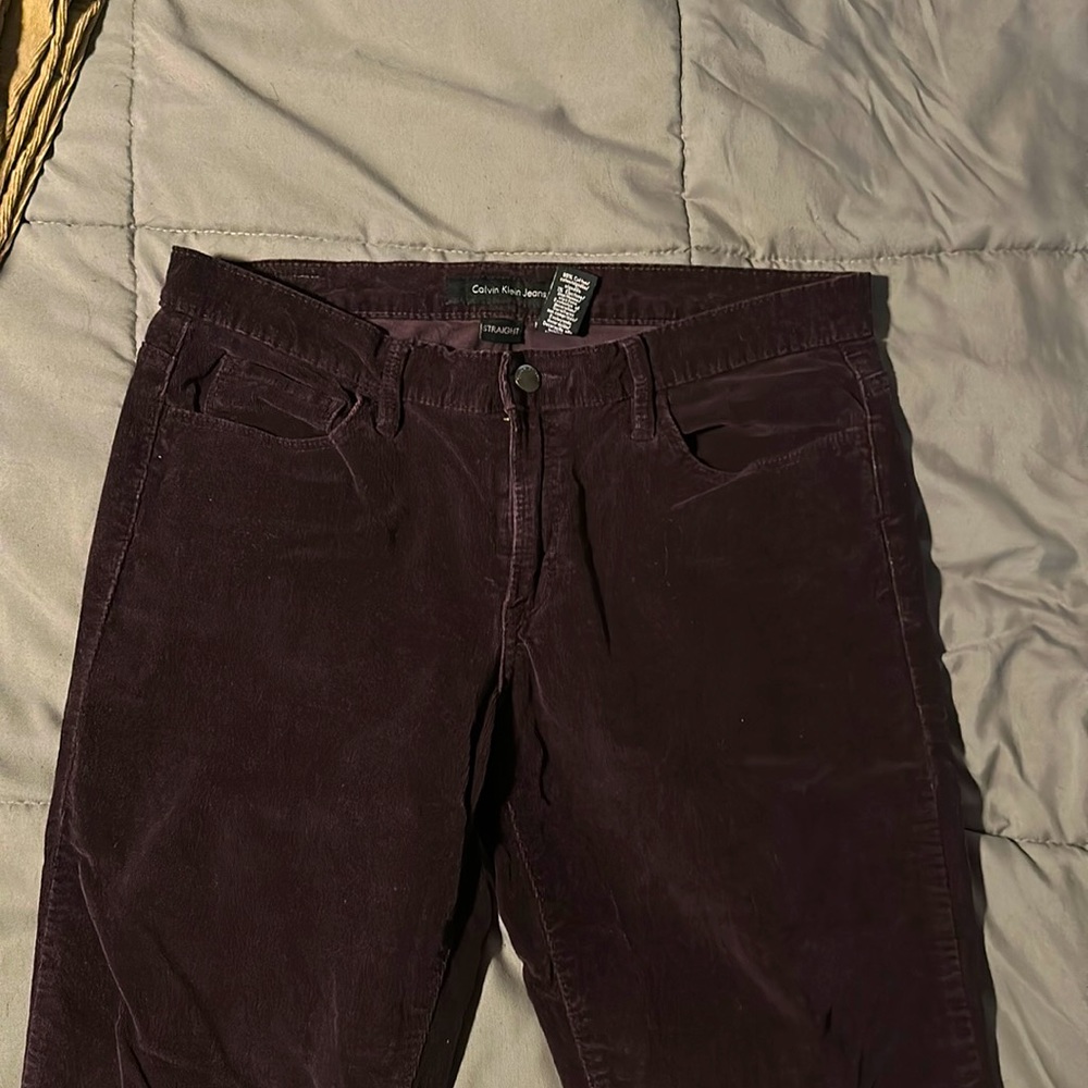 Calvin Klein cords straight leg deep purple